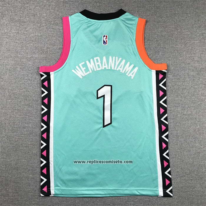 Camiseta Nino San Antonio Spurs Victor Wembanyama #1 Ciudad 2022-23 Verde